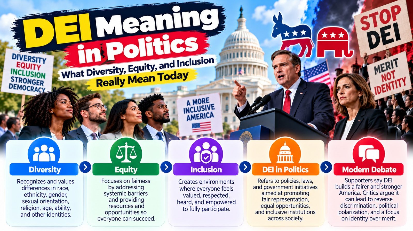 DEI Meaning in Politics: What Diversity, Equity, and Inclusion Really Mean Today